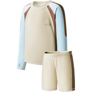 KK树儿童泳衣男童女孩分体长袖游泳衣宝宝海边沙滩防晒泡温泉套装