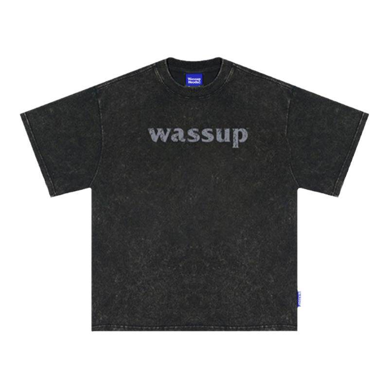 WASSUPHEODS复古做旧水洗短袖