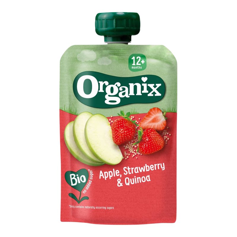 Organix 进口西班牙苹果草莓藜麦果蓉100g婴幼儿天然营养健康辅食