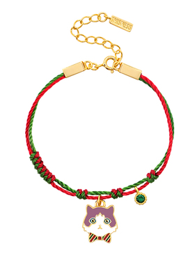 THISNESS纯银猫咪狗狗圣诞手链