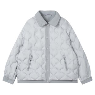 鸭鸭假两件轻薄羽绒服2026新款女小个子秋冬时尚翻领保暖羽绒外套