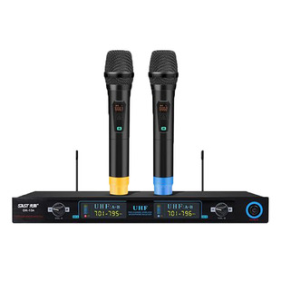 先科无线话筒唱歌一拖二会议专用金属U段调频会议防啸叫麦克风