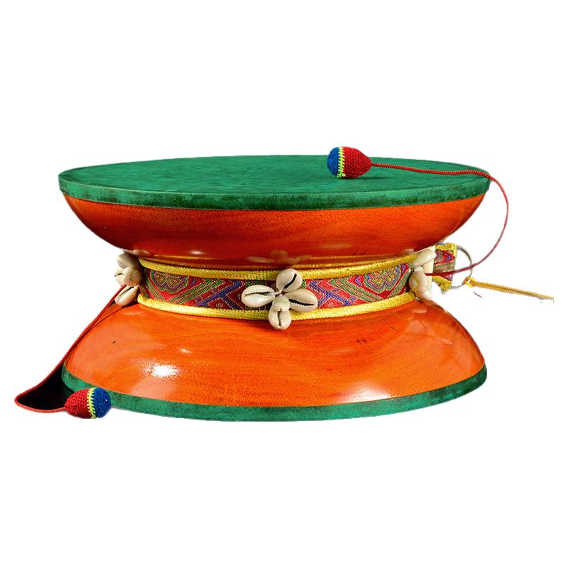 藏村尼泊尔手鼓法鼓 藏式家用法器桑木羊皮鼓藏鼓带鼓套/鼓包摆件
