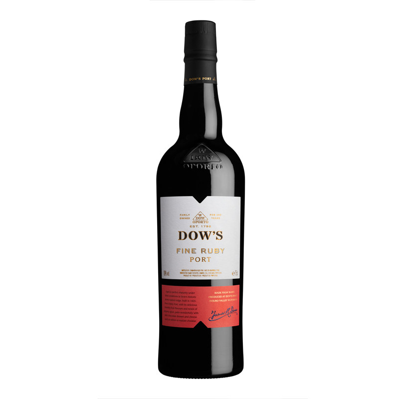 波特头部名庄Dow's 葡萄牙多斯红宝石波特酒加强甜酒微醺红葡萄酒