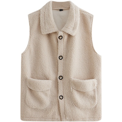 羊羔毛马甲背心女坎肩