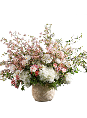 鲲屿法式中古粉高端花艺摆件