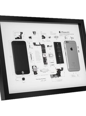 苹果手机iPhone6s拆解标本装裱画 桌搭摆件艺术装饰画框男生礼物