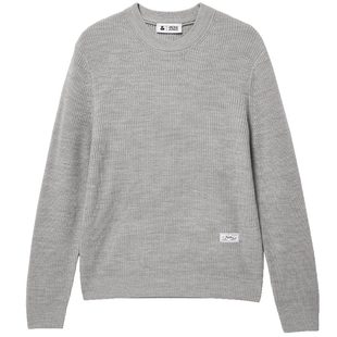 【可机洗】杰克琼斯男装秋冬新款含6%羊毛纯色毛衣针织衫贴布上衣