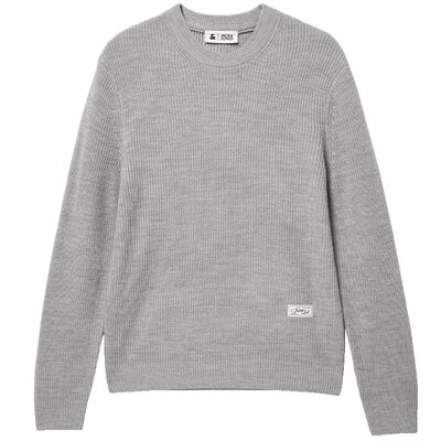 【可机洗】杰克琼斯男装春季新款含7%羊毛纯色毛衣针织衫贴布上衣