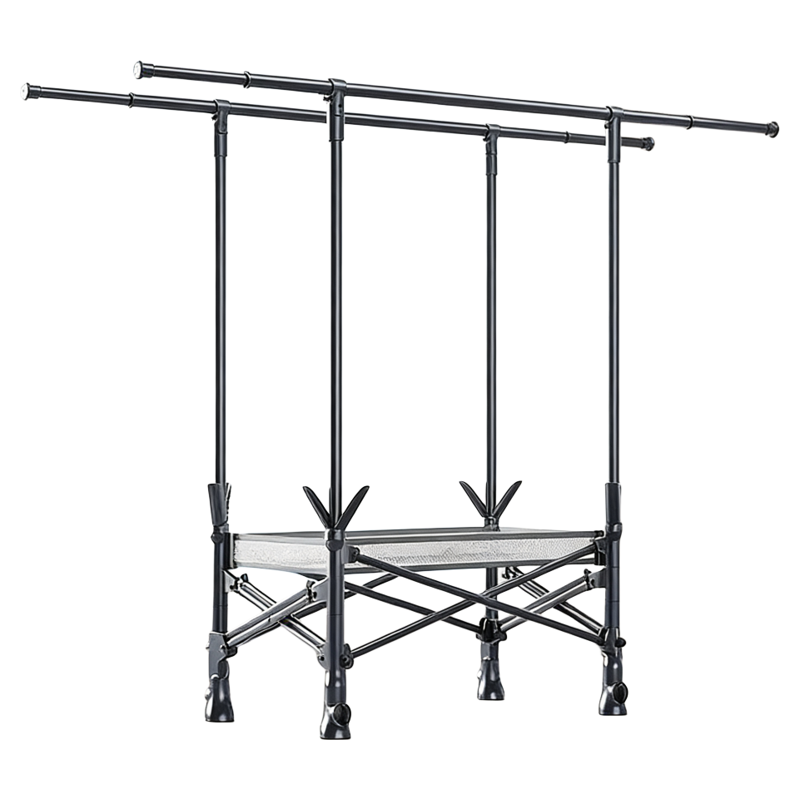 折叠晾衣架落地家用阳台晾衣杆可升降晾晒架移动挂衣架晒被子神器