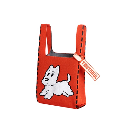 TOUTSEUL小狗手拎包编制托特包女