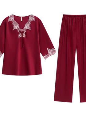 真丝睡衣女冰丝高级感丝绸家居服