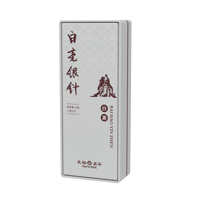 天福茗茶福鼎白毫银针白茶芽头精品品鉴装15g*7盒