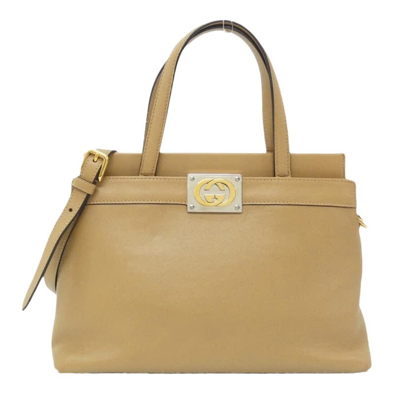 中古GUCCI古驰牛皮斜挎女包