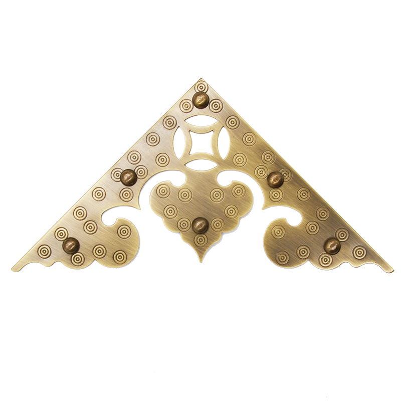 中式仿古纯铜包角木门铜护角实木大门角片铜配件复古角码大号角花