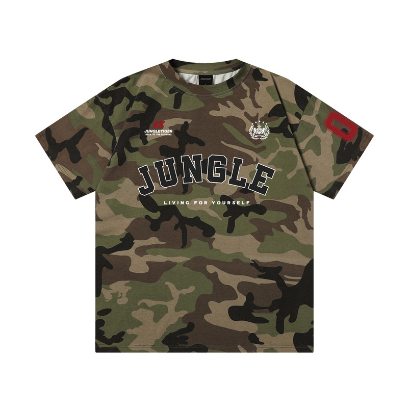 JUNGLETIGER美式潮牌迷彩短袖男