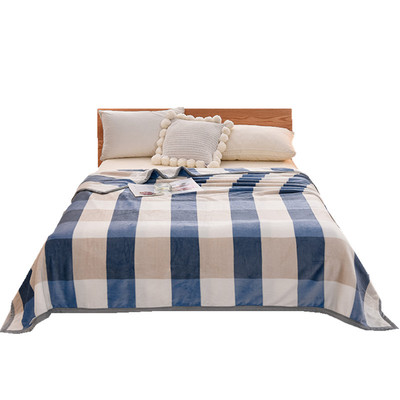 毛毯冬季加厚盖毯办公室午睡毯沙发毯珊瑚绒法兰绒毯子学生宿舍