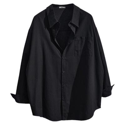 特大码纯棉长袖衬衫女秋季薄款