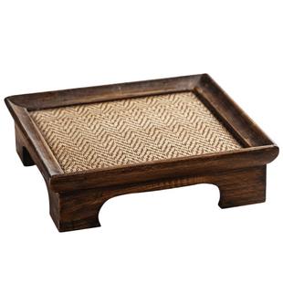 异丽木质干泡台小茶盘家用中式茶杯茶托盘古风实木茶台禅意托盘