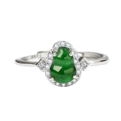 宫里上新阳绿翡翠戒指