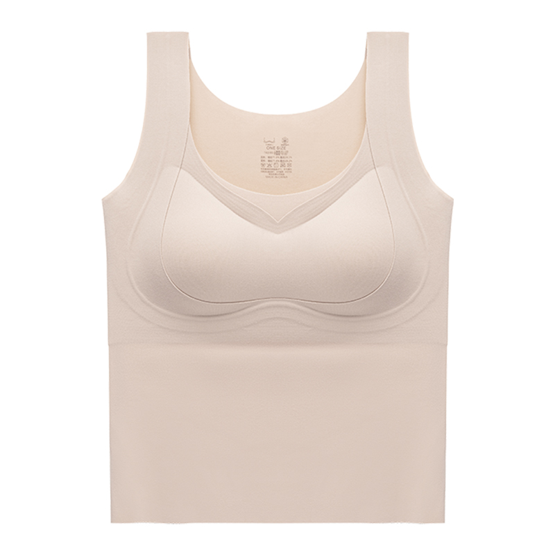 【暖暖背心】莫奈礼物带胸垫保暖无痕打底内衣女氨基酸绒感内搭冬