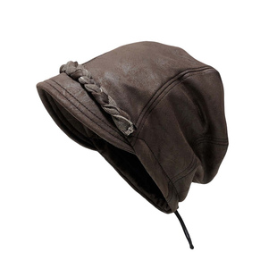 冷帽星球-辫子皮质包头帽男遮脸渔夫帽子女秋冬显脸小套头堆堆帽