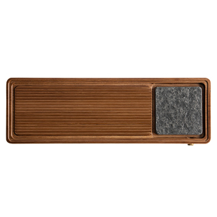 叁旬创意实木茶盘家用排水式干泡小茶台功夫茶具高端石茶海茶托盘