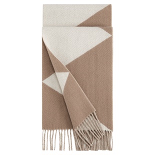 万事利2025秋冬新款保暖100%绵羊毛围巾冬季披肩几何韵&絮语