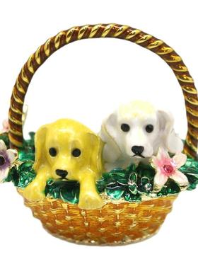 花篮狗珠宝盒创意礼品小摆件