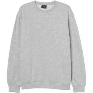 HM男装女装卫衣加绒美式情侣圆领落肩袖宽松套头衫0970818