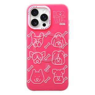 Tastecase粉色狗狗磁吸手机壳适用苹果iPhone17ProMax/16/15磁吸手机支架新款原创可爱小狗高级感防摔保护壳