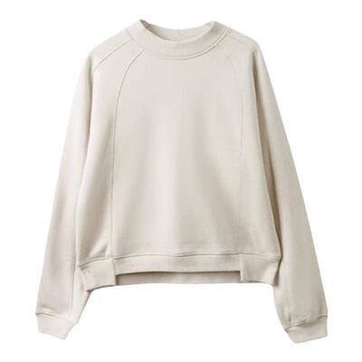 加绒纯色圆领宽松卫衣