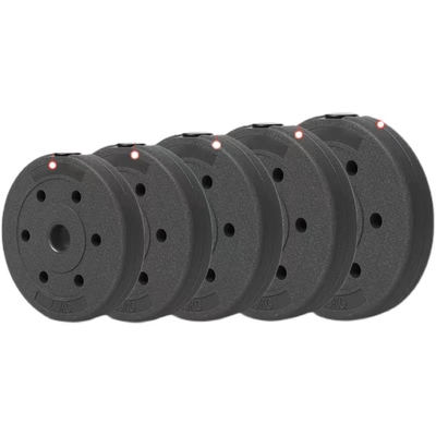 杠铃片通用哑铃片包胶配重块家用