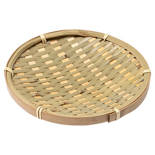 竹编盘子小竹筐果盘馒头筐家用客厅手工竹篮子竹制品托盘竹盘