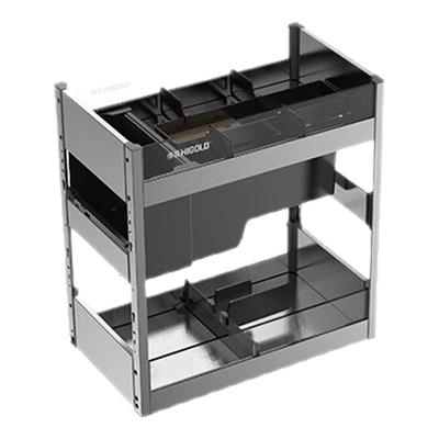 厨房橱柜双层拉篮悍高304不锈钢