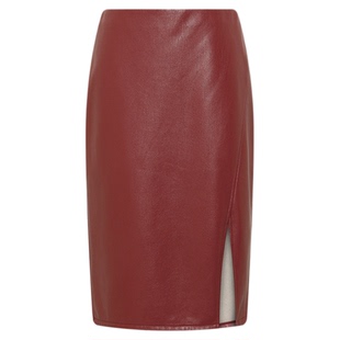 DVF 安可拉红中长款通勤半身裙MR67E00