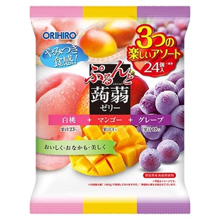 日本进口ORIHIIRO欧力喜乐蒟蒻果汁果冻低卡0脂吸吸布丁休闲零食