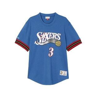 Mitchell&NessNBA官方男子76人艾伦艾佛森Lifestyle网眼T恤