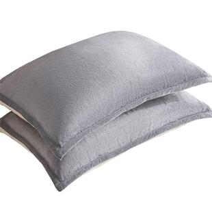 冬季法兰绒枕巾珊瑚绒枕头巾毛巾加厚牛奶绒盖巾绑带款固定不脱落