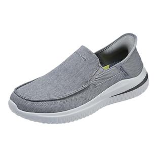 Skechers斯凯奇闪穿鞋夏季男鞋运动休闲鞋一脚蹬健步鞋厚底回弹