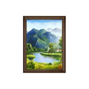 福居宝地玄关装饰画山水画竖版招财走廊过道挂画轻奢高级感壁画