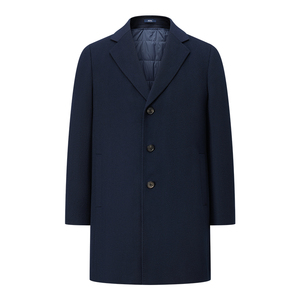 BONI/堡尼秋冬新品羊绒里可脱卸呢子大衣中长款羊毛毛呢BQ767051B