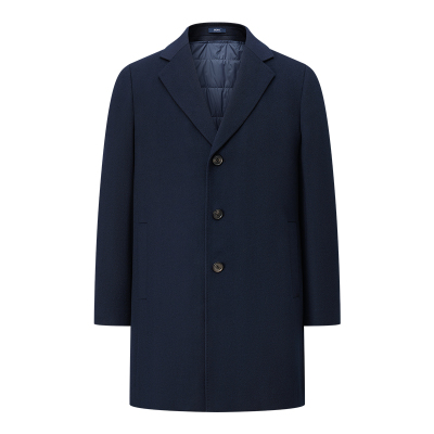 BONI/堡尼秋冬新品羊绒里可脱卸呢子大衣中长款羊毛毛呢BQ767051B