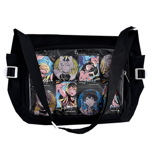 学院风百搭简约大容量上课装书邮差包女透明吧唧单肩斜挎娃包痛包