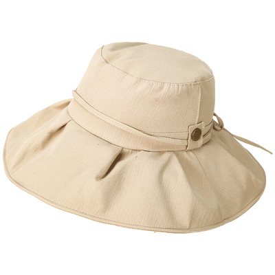 防晒帽遮阳帽太阳帽帽子女款2026新款渔夫帽夏季防紫外线遮脸大檐