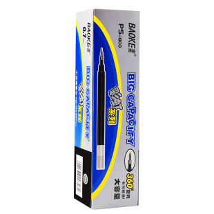 宝克中性笔芯超大容量签字笔芯PS1800中性笔芯黑色水笔替芯0.7mm