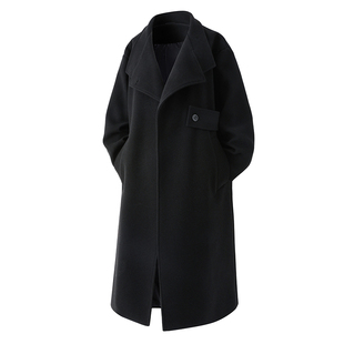 立领毛呢大衣男中长款风衣男长款大码男秋冬季外套高档休闲呢子潮