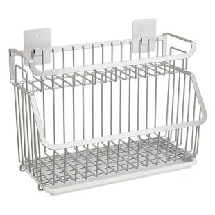 不锈钢果蔬调料置物架免打孔壁挂大蒜姜葱收纳盒厨房多功能收纳架