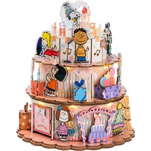 猫的天空之城史努比的生日乐章diy八音盒音乐盒周边女可旋转礼物