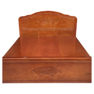 红木床进口菠萝格木大床结婚荷花双人床花梨木结婚实木床1.2中式